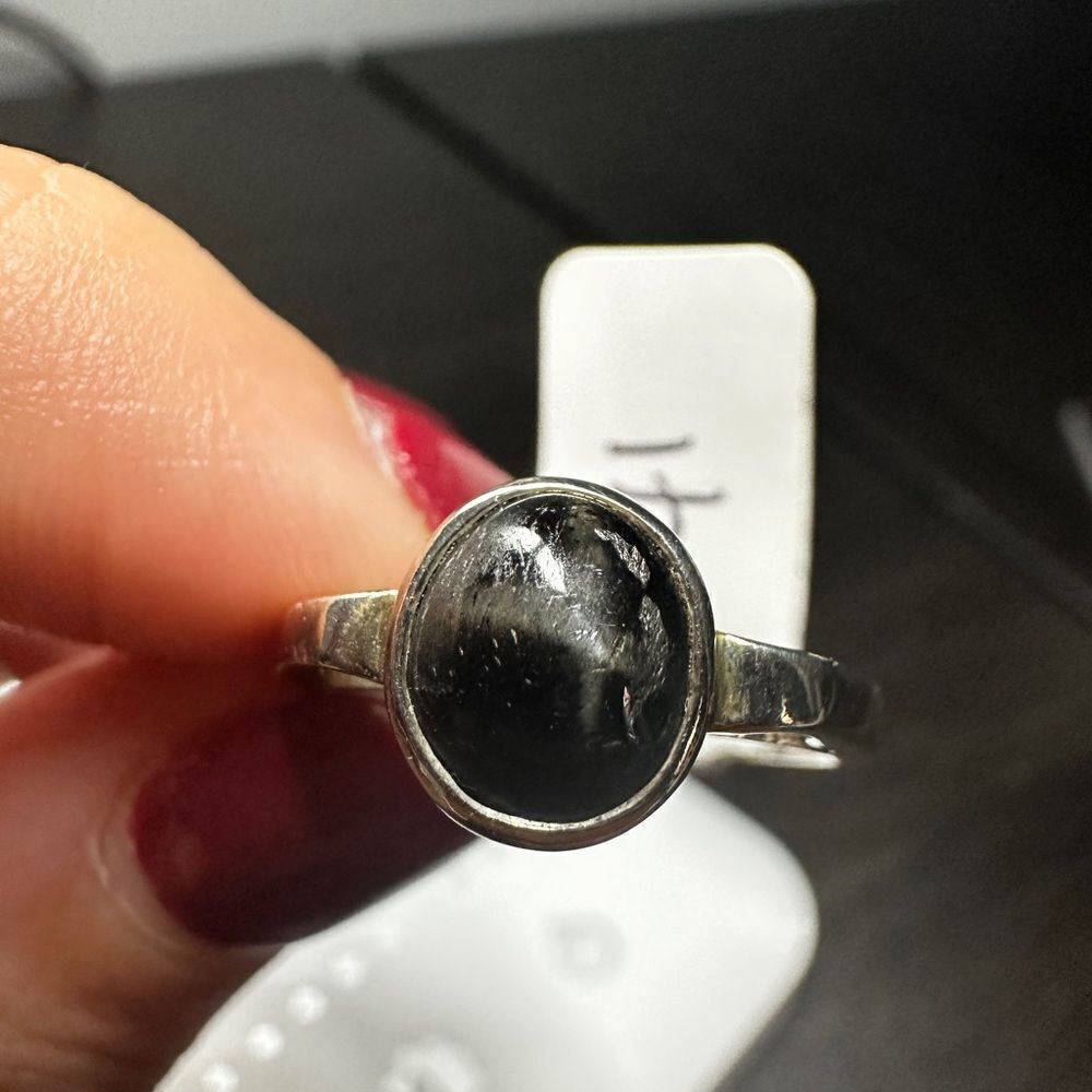 1ct genuine star sapphire cabochon solitaire ring in sterling silver!